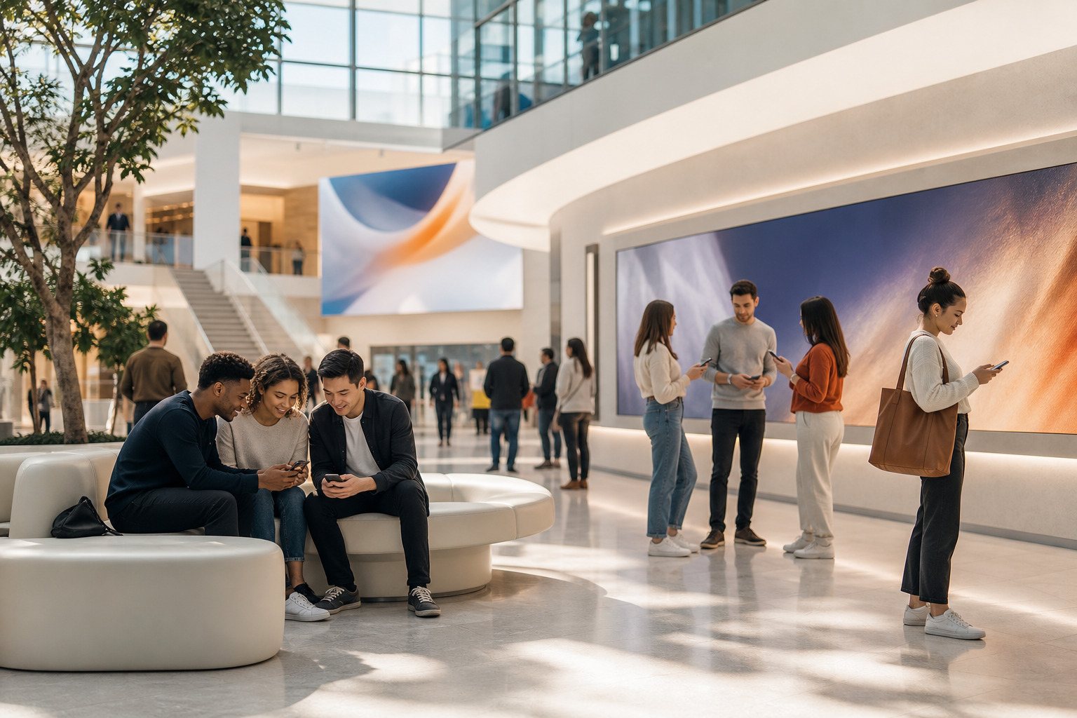 A polished media experience in a contemporary shared environment.
